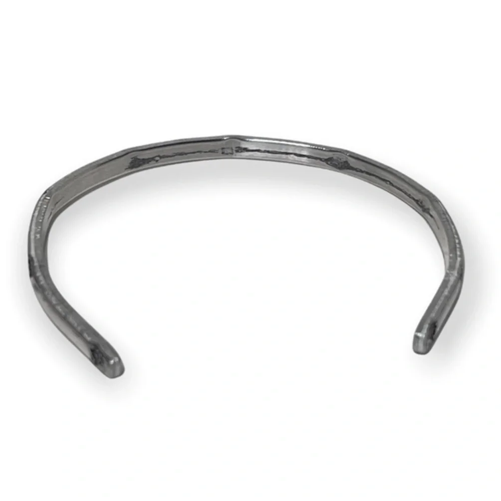 Handmade stamped Celtic Cross delicate stackable silver adjustable cuff bracelet